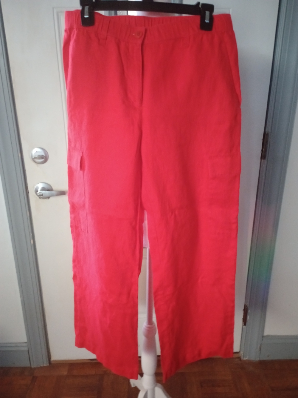Eileen Fisher Organic Red Linen Women's  Wide-Leg  Pants XS
